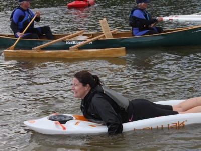 Bellyak, Canoe and SUP together in the water