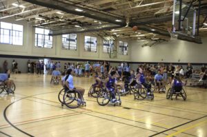 Basketball teams in action